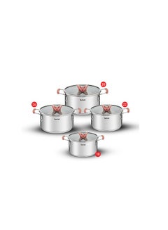 Tefal Tefal Optispace Stainless Steel Stewpot Set- G720S678 Grey 18,22,26,30cm  - Image 1