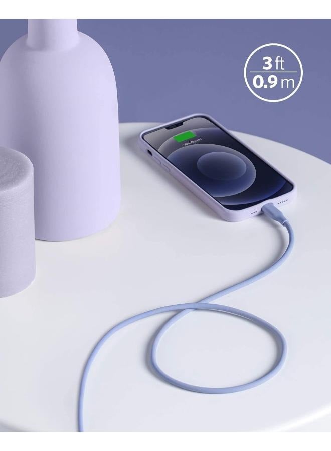 آنكر Anker USB-C to Lightning Cable, 641 Cable (Purple, 3ft - 0.9m), MFi Certified, Powerline III Flow Silicone Fast Charging Cable for iPhone 13 13 Pro 12 11 X XS XR 8 Plus (Charger Not Included) Purple  - Image 2