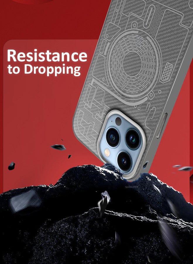 مارجون For iPhone 13 Pro Max Case Carbon Fiber Made Slim And Light Shockproof Phone Cover Military-Grade Protection MIX4 - Image 3