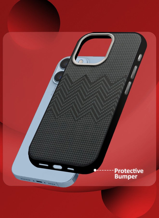 مارجون For iPhone 13 Pro Max Case Carbon Fiber Made Slim And Light Shockproof Phone Cover Military-Grade Protection MIX2 - Image 2