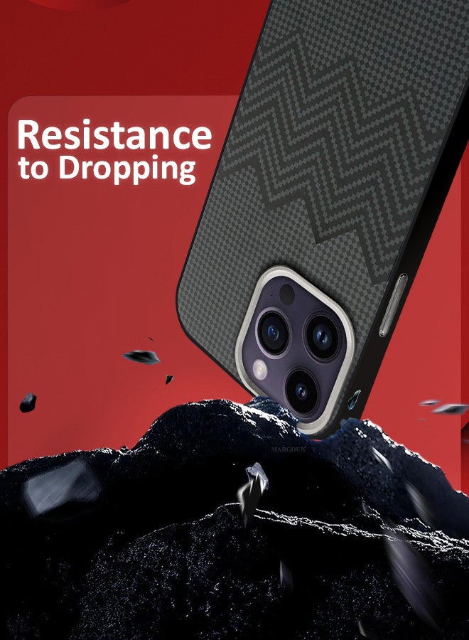 مارجون [لـ iPhone 14 Pro Max] غلاف مصنوع من ألياف الكربون نحيف وخفيف مقاوم للصدمات حماية من الدرجة العسكرية - Image 3