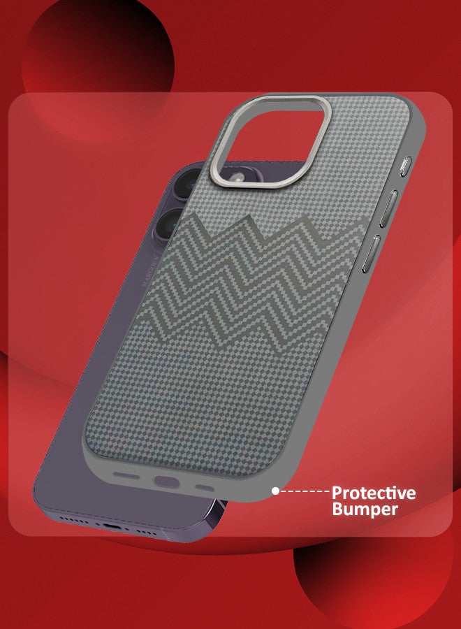مارجون [لـ iPhone 14 Pro Max] غلاف مصنوع من ألياف الكربون نحيف وخفيف مقاوم للصدمات حماية من الدرجة العسكرية - Image 2