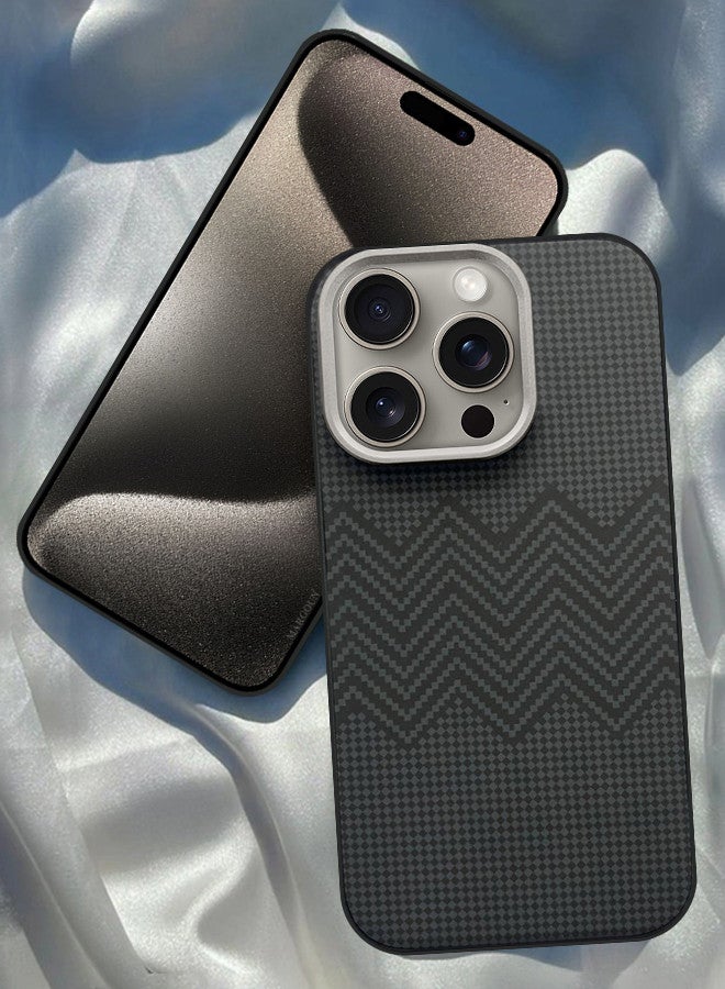 MARGOUN For iPhone 15 Pro Case Carbon Fiber Made Slim And Light Shockproof Phone Cover Military-Grade Protection MIX2 - Image 1