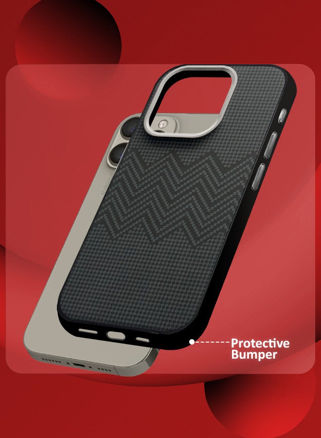 MARGOUN For iPhone 15 Pro 2 Pack Case And Screen Protector Carbon Fiber Made Slim And Light Shockproof Phone Cover Military-Grade Protection MIX2  - Image 2