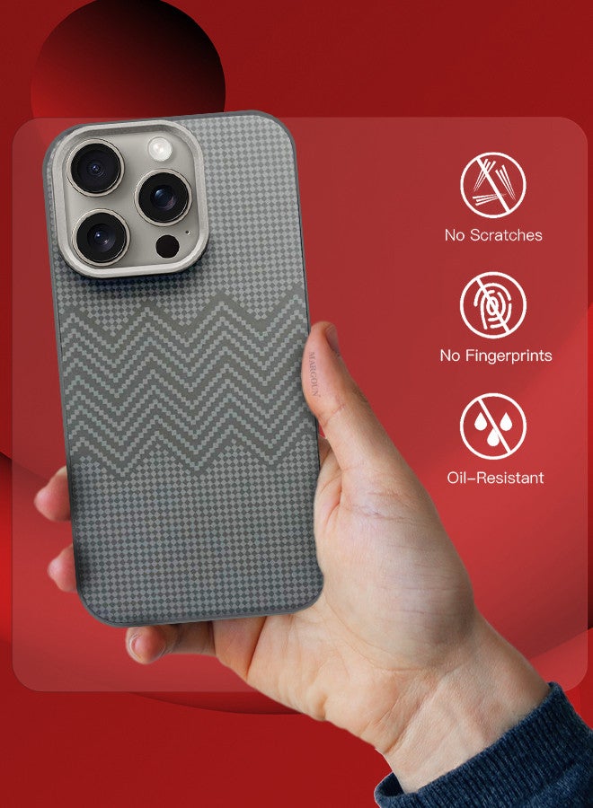 MARGOUN For iPhone 15 Pro Case Carbon Fiber Made Slim And Light Shockproof Phone Cover Military-Grade Protection MIX5  - Image 4