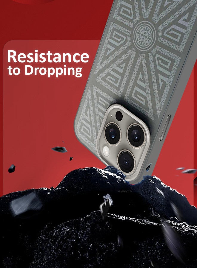 مارجون غطاء آيفون 15 برو مصنوع من ألياف الكربون نحيف وخفيف مقاوم للصدمات حماية من الدرجة العسكرية - Image 3