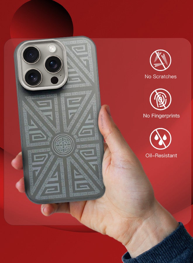 مارجون غطاء آيفون 15 برو مصنوع من ألياف الكربون نحيف وخفيف مقاوم للصدمات حماية من الدرجة العسكرية - Image 4