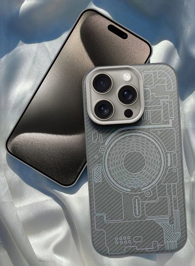 MARGOUN For iPhone 15 Pro Case Carbon Fiber Made Slim And Light Shockproof Phone Cover Military-Grade Protection MIX4 - Image 1