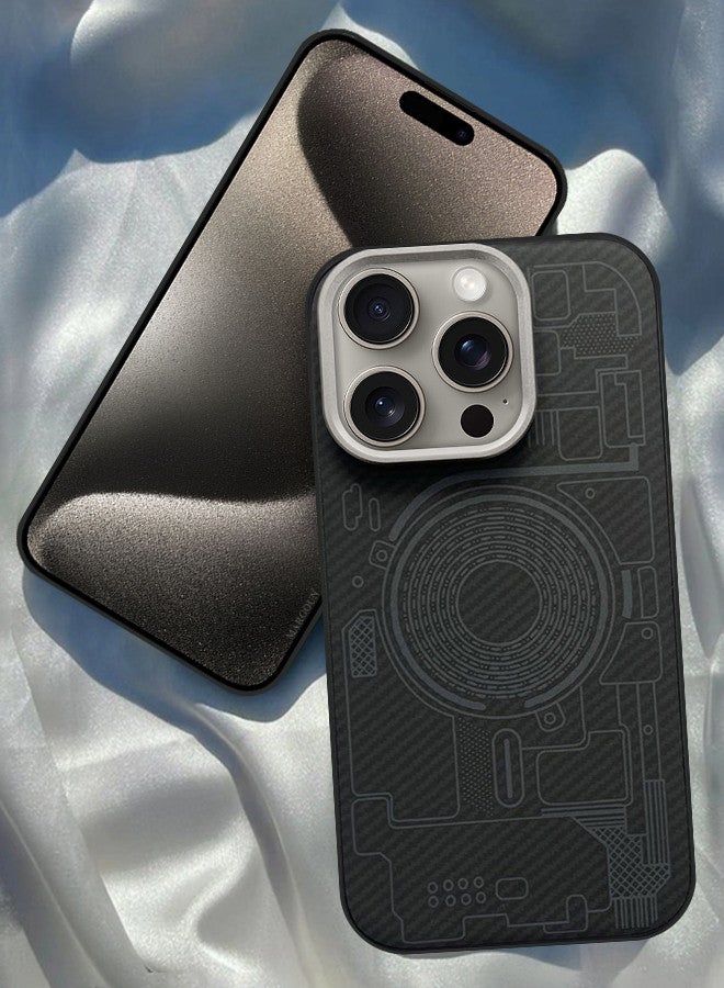 MARGOUN For iPhone 15 Pro Max Case Carbon Fiber Made Slim And Light Shockproof Phone Cover Military-Grade Protection MIX1 - Image 1