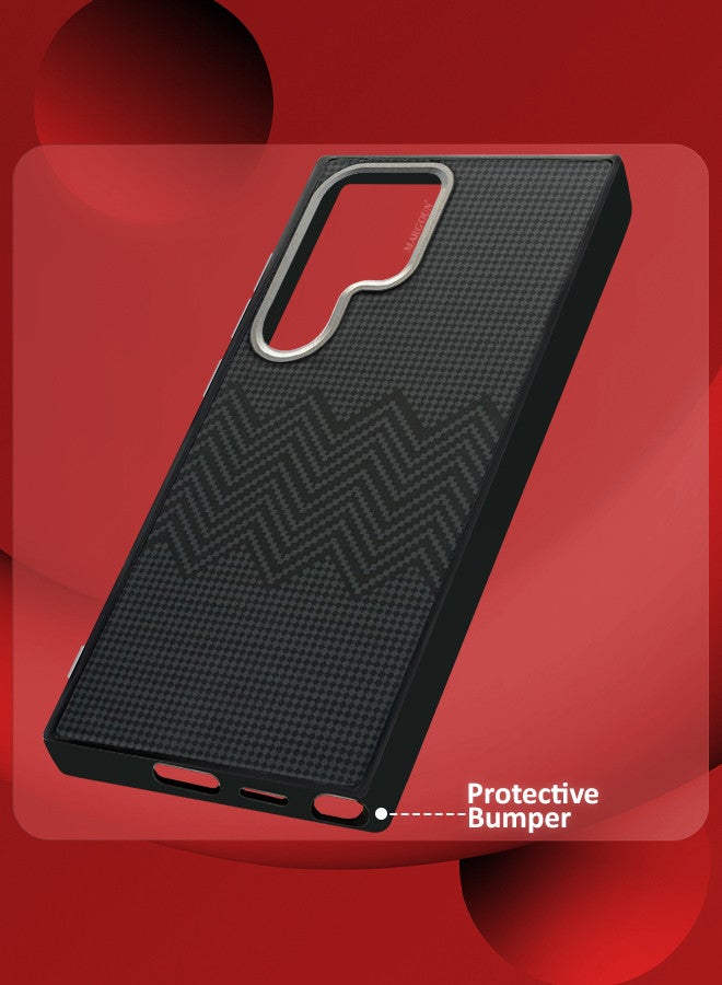 MARGOUN For Samsung Galaxy S24 Ultra Case Carbon Fiber Made Slim And Light Shockproof Phone Cover Military-Grade Protection MIX2 - Image 2