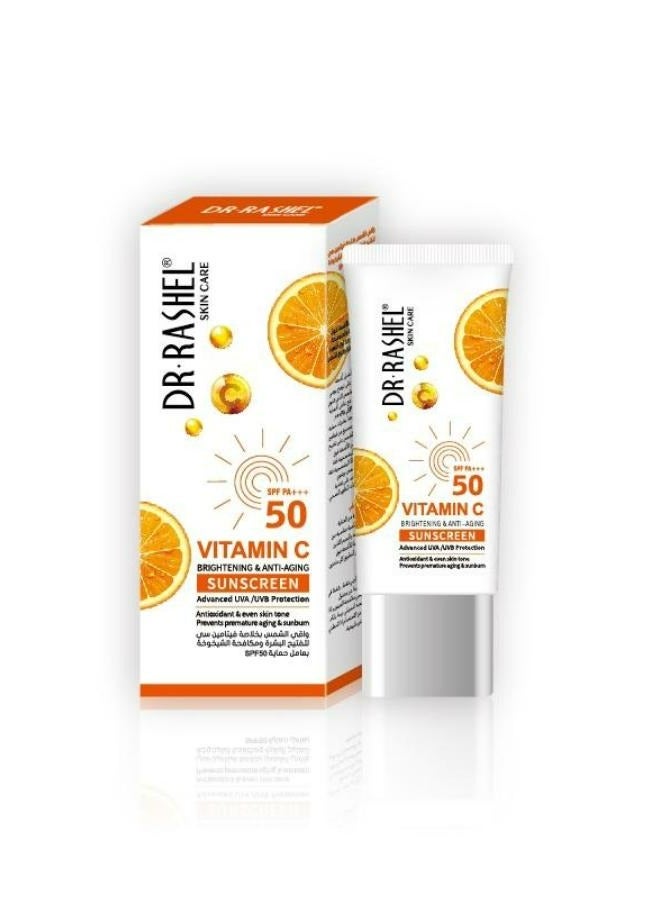 دكتور راشيل واقي شمس مضيء ومقاوم للشيخوخة بفيتامين C SPF 50 50 جرام