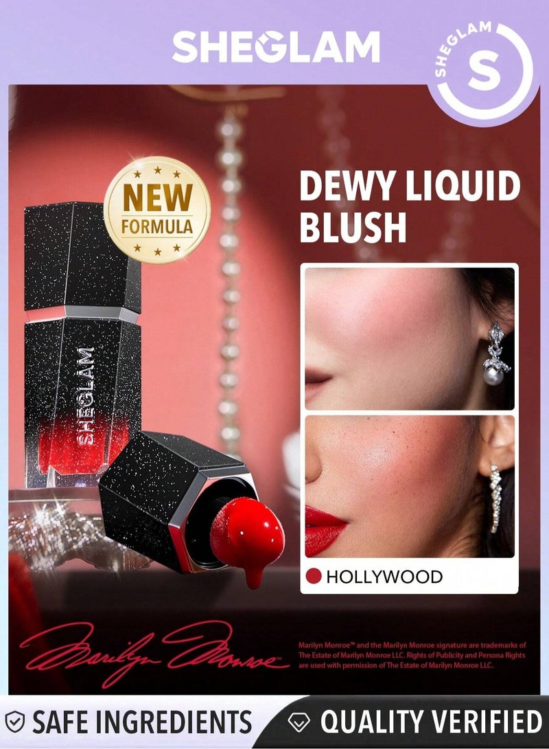 SHEGLAM Color Bloom Dewy Liquid Blush - Hollywood Red  - Image 1