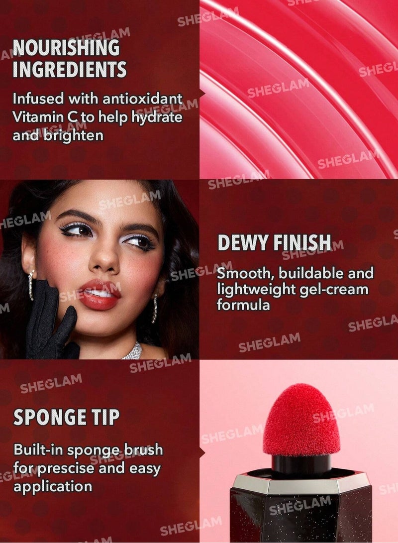 SHEGLAM Color Bloom Dewy Liquid Blush - Hollywood Red  - Image 3