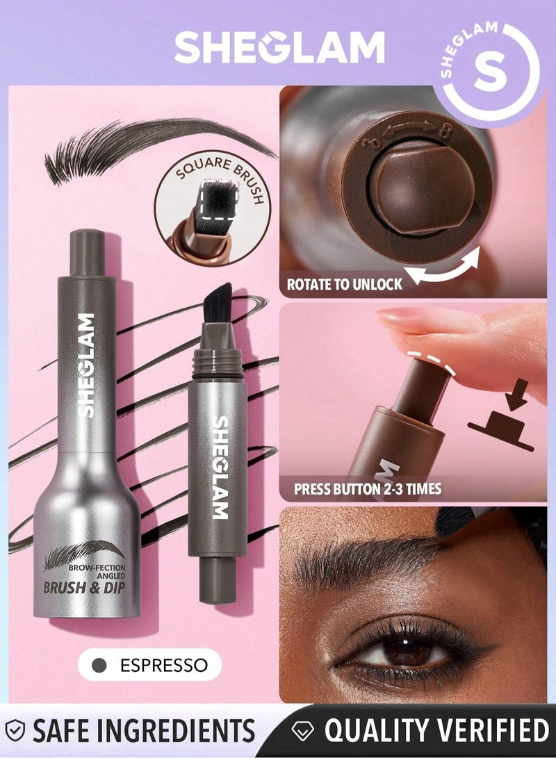 SHEGLAM Brow-Fection Angled Brush & Dip - Espresso Espresso  - Image 1