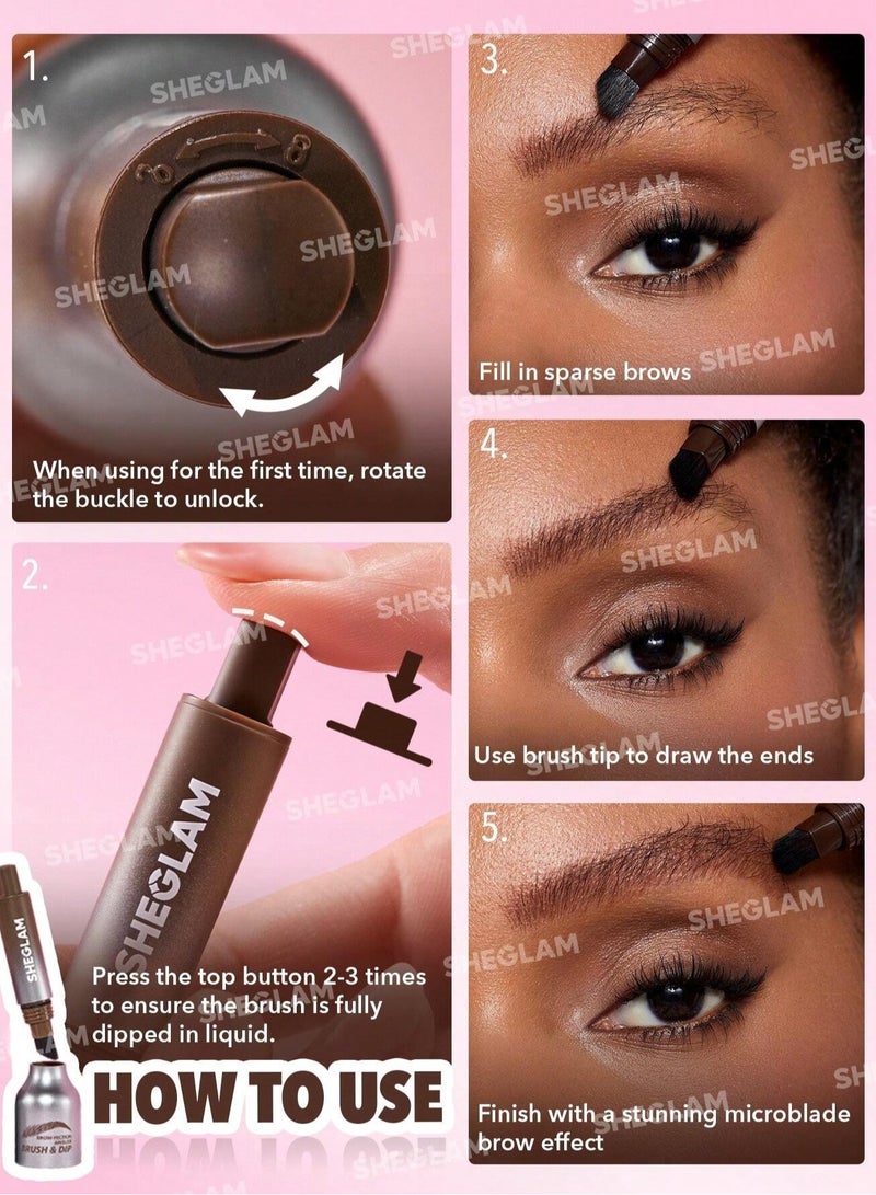 SHEGLAM Brow-Fection Angled Brush & Dip - Espresso Espresso  - Image 4
