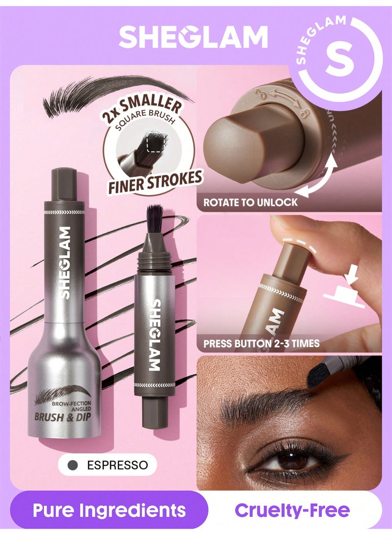 SHEGLAM Brow-Fection Angled Brush & Dip - Espresso Espresso  - Image 2