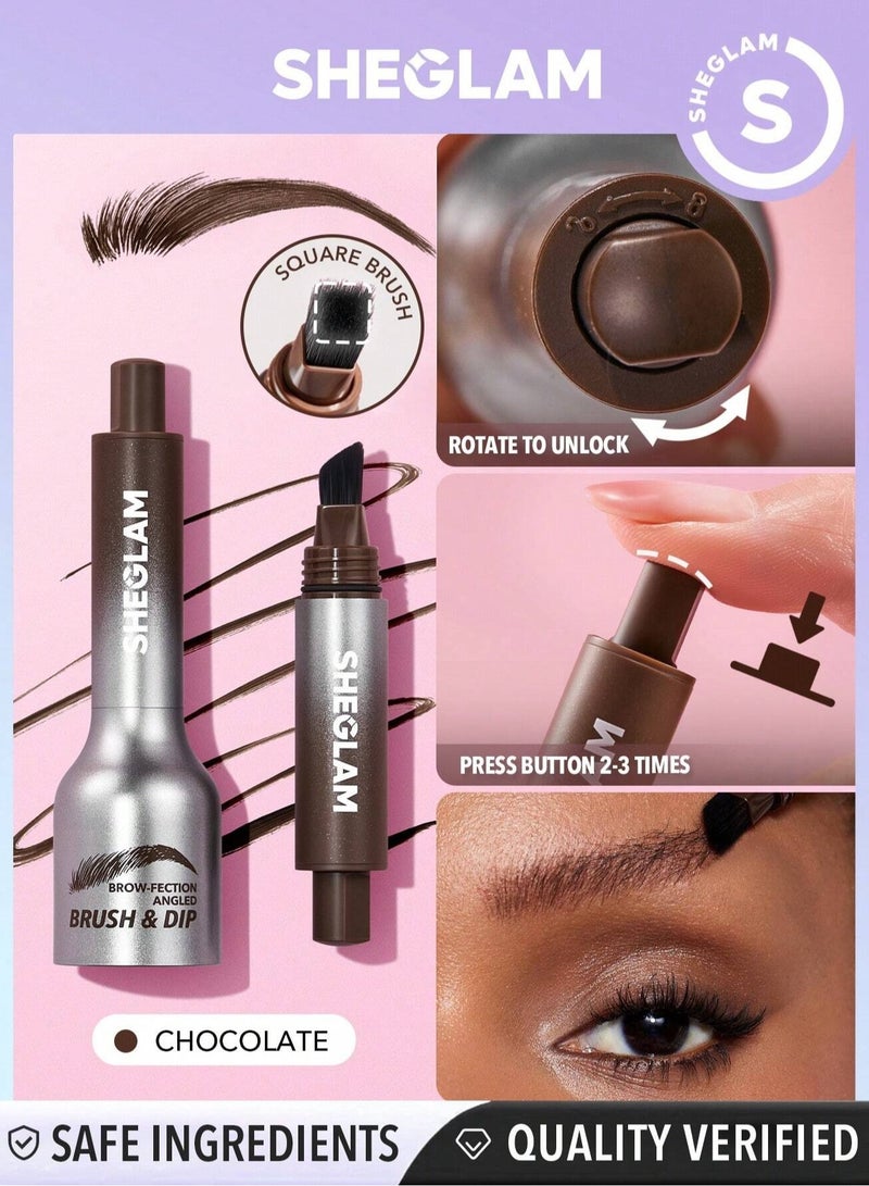 SHEGLAM - Brow Fection Angled Brush & Dip - Chocolate Chocolate - Image 1