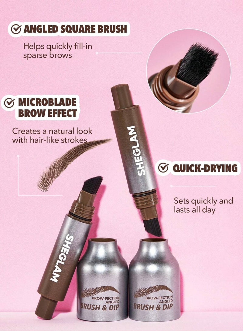 SHEGLAM - Brow Fection Angled Brush & Dip - Chocolate Chocolate - Image 1