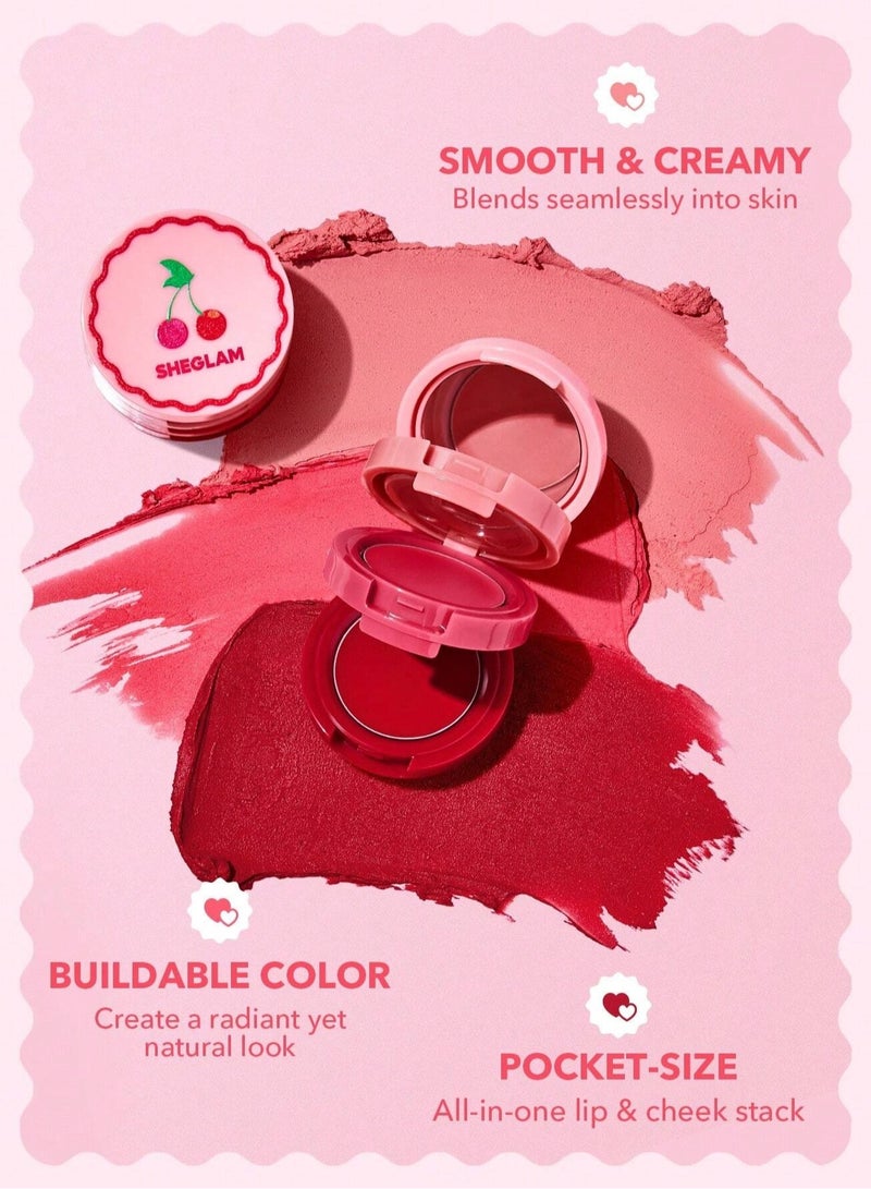 SHEGLAM Very Cherry Cheek & Lip Cream Stack Very Cherry  - Image 5