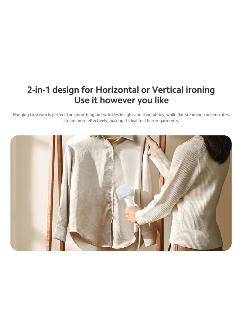 Xiaomi - Handheld Garment Steamer | Foldable | Die-cast aluminum panel | 2-in-1 design for Horizontal or Vertical | 160 ml 1300 W MJGTJ02LF White - Image 1