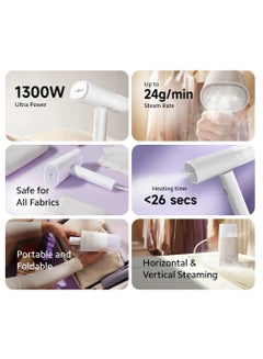 Xiaomi Handheld Garment Steamer | Foldable | Die-cast aluminum panel | 2-in-1 design for Horizontal or Vertical | 160 ml 1300 W MJGTJ02LF White  - Image 2