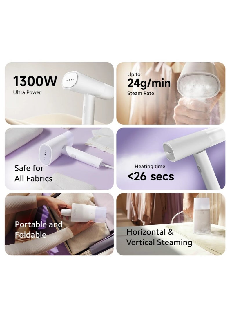 Xiaomi - Handheld Garment Steamer | Foldable | Die-cast aluminum panel | 2-in-1 design for Horizontal or Vertical | 160 ml 1300 W MJGTJ02LF White - Image 1