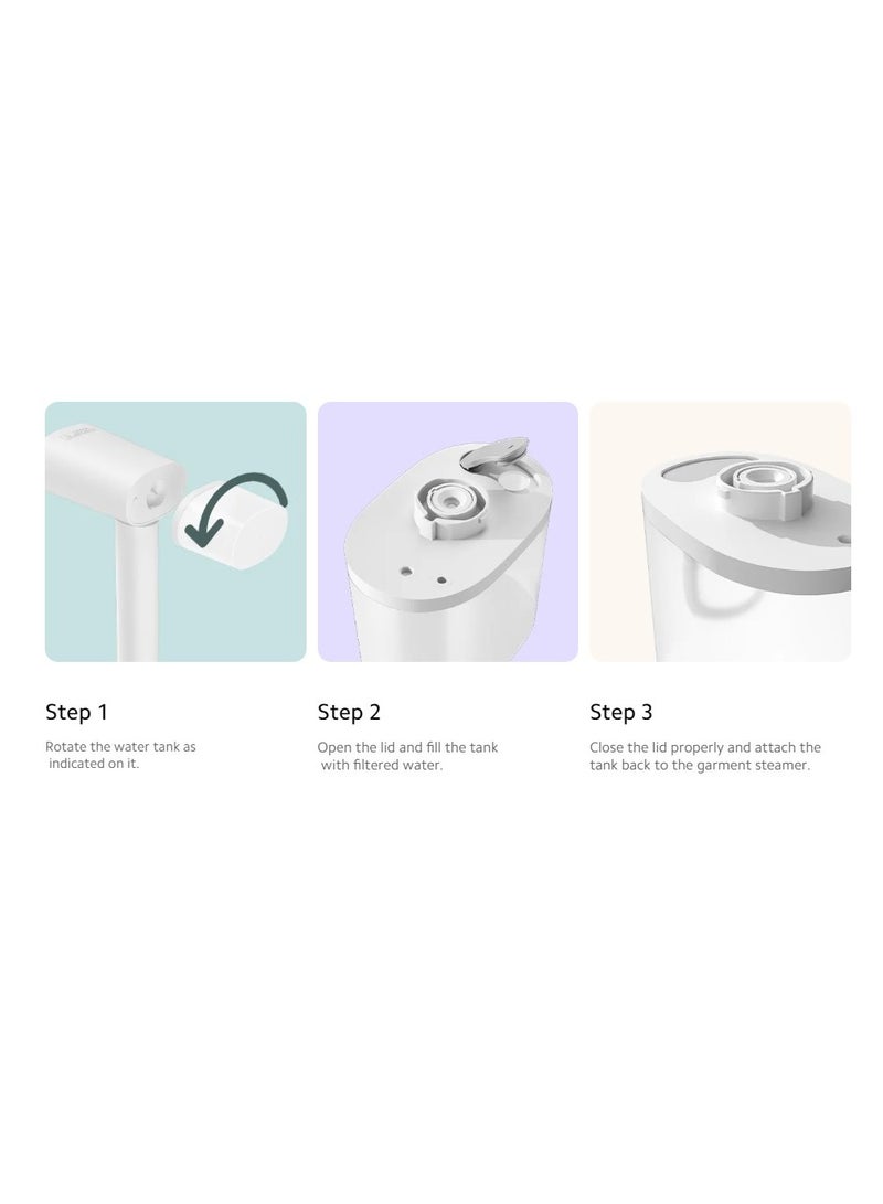 Xiaomi - Handheld Garment Steamer | Foldable | Die-cast aluminum panel | 2-in-1 design for Horizontal or Vertical | 160 ml 1300 W MJGTJ02LF White - Image 1