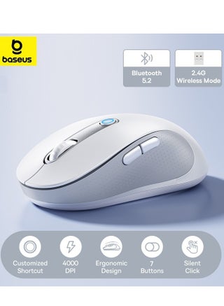 Wireless Bluetooth Mouse, Ergonomic Mouse Bluetooth 5.2 & USB 2.4G, Ultra-fast Scrolling, 5 Adjustable DPI Precise Smooth Tracking, Silent Cordless Mouse for PC/Laptop/Tablet/Computer/Smart TV White - pnsku/N70090737V/45/_/1720418503/39cfa2fd-b1f0-406a-bb98-e614c073646a