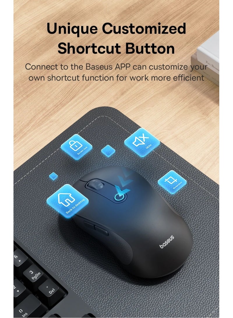 Wireless Bluetooth Mouse, Ergonomic Mouse Bluetooth 5.2 & USB 2.4G, Ultra-fast Scrolling, 5 Adjustable DPI Precise Smooth Tracking, Silent Cordless Mouse for PC/Laptop/Tablet/Computer/Smart TV White