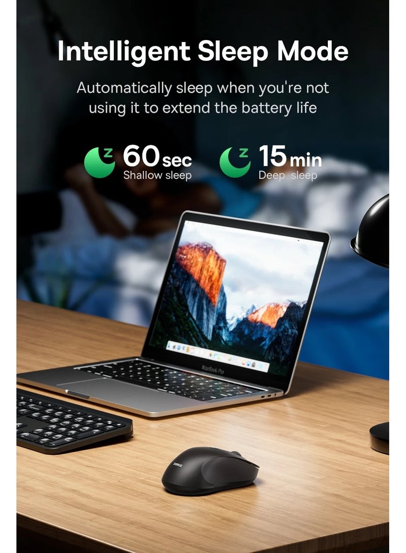 Wireless Bluetooth Mouse, Ergonomic Mouse Bluetooth 5.2 & USB 2.4G, Ultra-fast Scrolling, 5 Adjustable DPI Precise Smooth Tracking, Silent Cordless Mouse for PC/Laptop/Tablet/Computer/Smart TV White