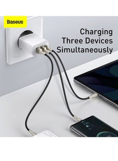 بيسوس شاحن iPhone 30W USB C PD سريع، 1 منفذ Type-C PD ومحول حائط سريع QC3.0 بمنفذين، قابس الاتحاد الأوروبي لـ iPhone15/15 Pro Max/15 Pro/15 Plus/14/13/12/11، Galaxy، Pixel 4/3، iPad Pro والمزيد  - Image 3