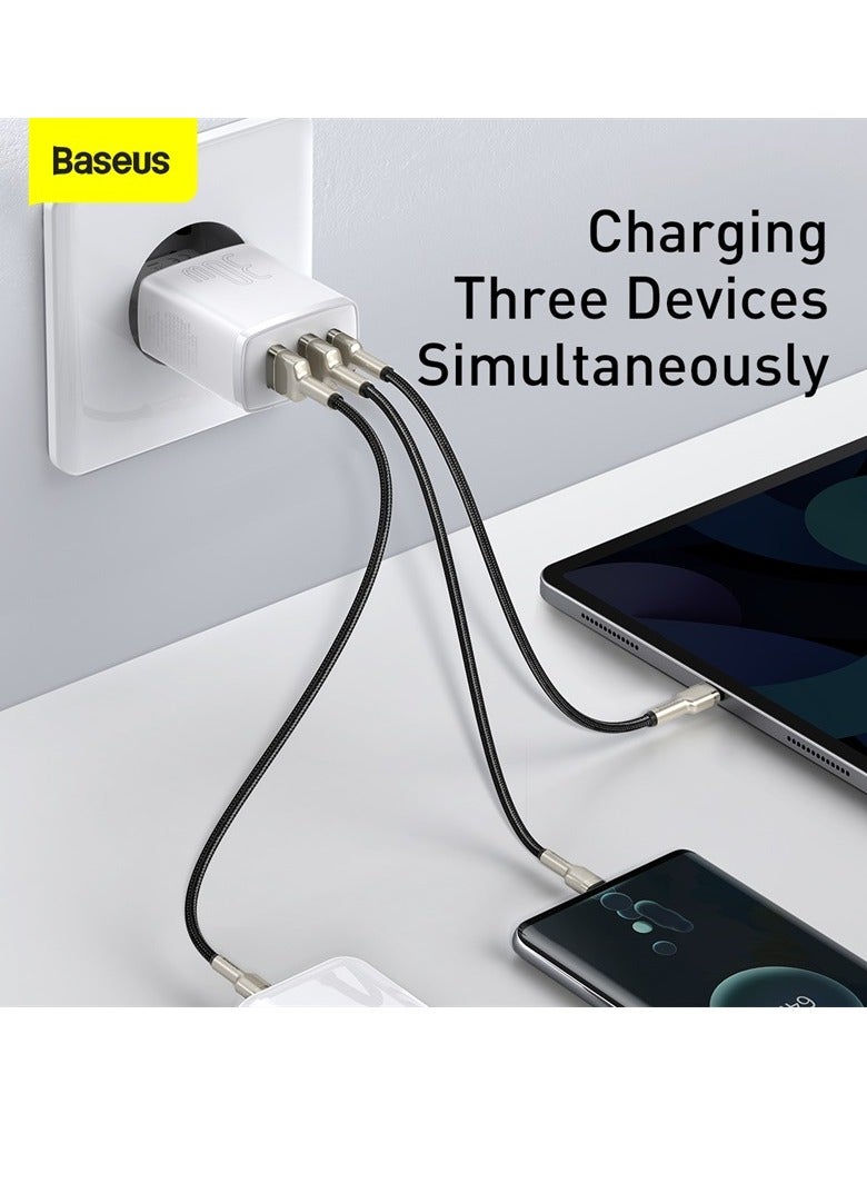 Baseus iPhone Charger 30W USB C PD Fast Charger, 1 Port Type-C PD and Dual Port QC3.0 Quick Wall Adapter EU Plug for iPhone15/15 Pro Max/15 Pro/15 Plus/14/13/12/11, Galaxy, Pixel 4/3, iPad Pro And More White  - Image 3