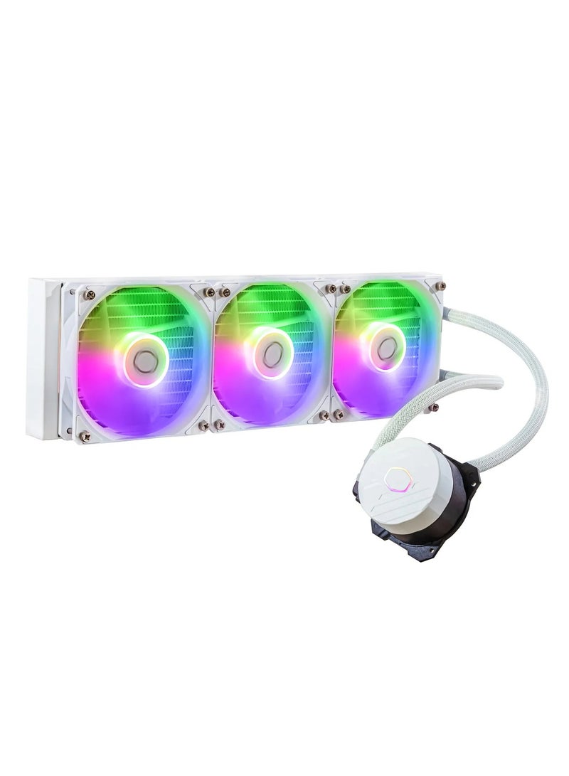 COOLER MASTER Liquid 360L Core ARGB CPU Liquid Cooler - Dual Chamber Gen S Pump, Superior Radiator and 120 mm ARGB Fans, LGA 1700 and AM5 Brackets, 12 Volts (DC)  - Image 3