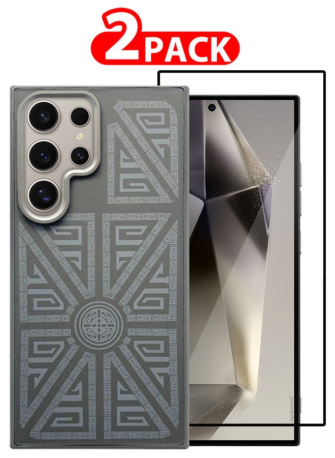 MARGOUN For Samsung Galaxy S24 Ultra 2 Pack Case And Screen Protector Carbon Fiber Made Slim And Light Shockproof Phone Cover Military-Grade Protection MIX4 - Image 1