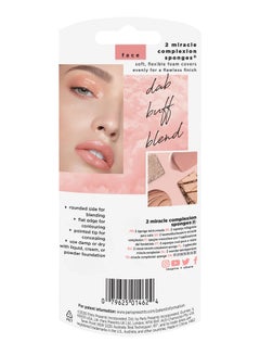 REAL TECHNIQUES 2 Miracle Complexion Sponges Makeup Blending Sponge For Foundation, Offers Light To Medium Coverage Natural, Dewy Makeup, Latex-Free Foam Orange  - Image 4