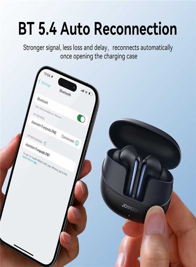 JOYROOM - 500mAh Hi-Fi Sound ANC(Active Noise Cancelling) True Wireless Earbuds With Dual-EQ Mode & Built-in Microphone Black - Image 1
