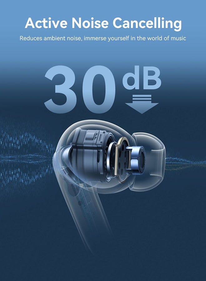JOYROOM TWS Bluetooth 5.4 Earbuds (Upgraded 2025) – Hi‑Fi Bass (Richer Sound Quality), ANC Active Noise Cancelling (Reduces Background Noise), Dual EQ Modes (Switch Between Deep Bass & Balanced), Dual Mic Calls (Clearer Conversations), 42 hr Playtime, IP54 Waterproof (Sweat & Splash Resistant) For Iphone 16 and Below, Samsung S25 and below and More - Top Quality - Ce Certified Black  - Image 2