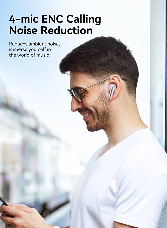 JOYROOM TWS Bluetooth 5.4 Earbuds (Upgraded 2025) – Hi‑Fi Bass (Richer Sound Quality), ANC Active Noise Cancelling (Reduces Background Noise), Dual EQ Modes (Switch Between Deep Bass & Balanced), Dual Mic Calls (Clearer Conversations), 42 hr Playtime, IP54 Waterproof (Sweat & Splash Resistant) For Iphone 16 and Below, Samsung S25 and below and More - Top Quality - Ce Certified Black  - Image 3