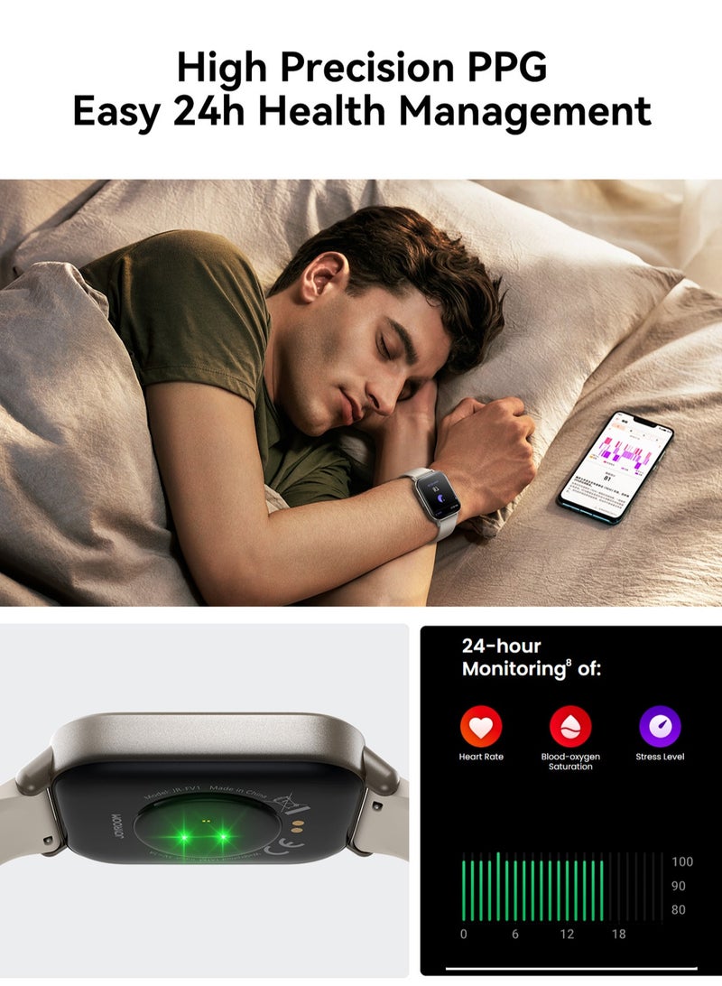 340 mAh JR-FT3 Smart Watch Can Make and Receive Calls 1.96-inch HD Screen Bluetooth Connection Fitness Monitoring 340mAh Unisex Compatible with Apple and Android Metal Silicone Strap silver - pnsku/N70091659V/45/_/1720501442/9d7fae7b-71fb-4139-83b3-db6684514c03