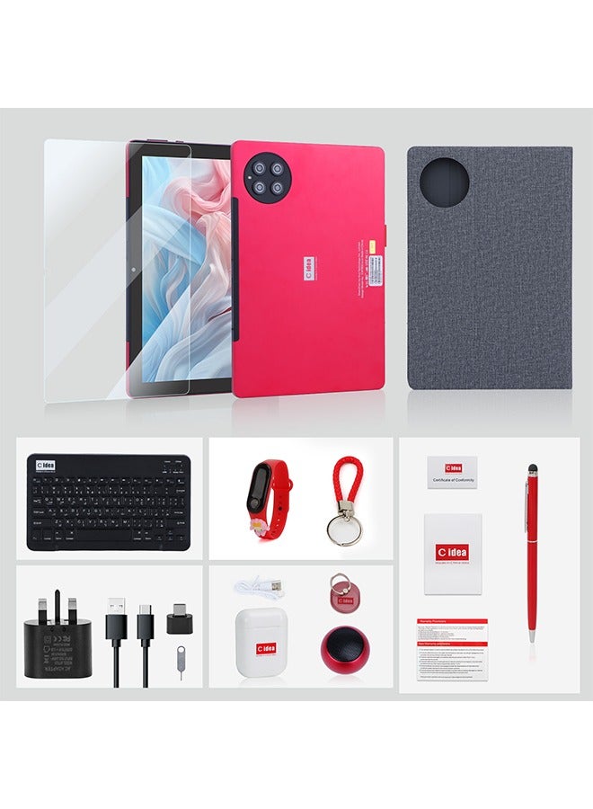 C idea 10.1 Inches Tablet,Android 12 Tab,5G Tablet Dual SIM 8GB Ram 512GB Rom,10000mAh Battery With Bluetooth Keyboard,Mouse And Speaker CM8800plus-Red - Image 5