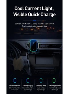 بيسوس شاحن سيارة لاسلكي، شاحن سيارة سريع الشحن بقدرة 15 وات، حامل هاتف مناسب لهاتف iPhone 15 14 13 12 11 Pro Max Xs، Huawei P30/P30 Pro (لا يدعم أجهزة Samsung)  - Image 5