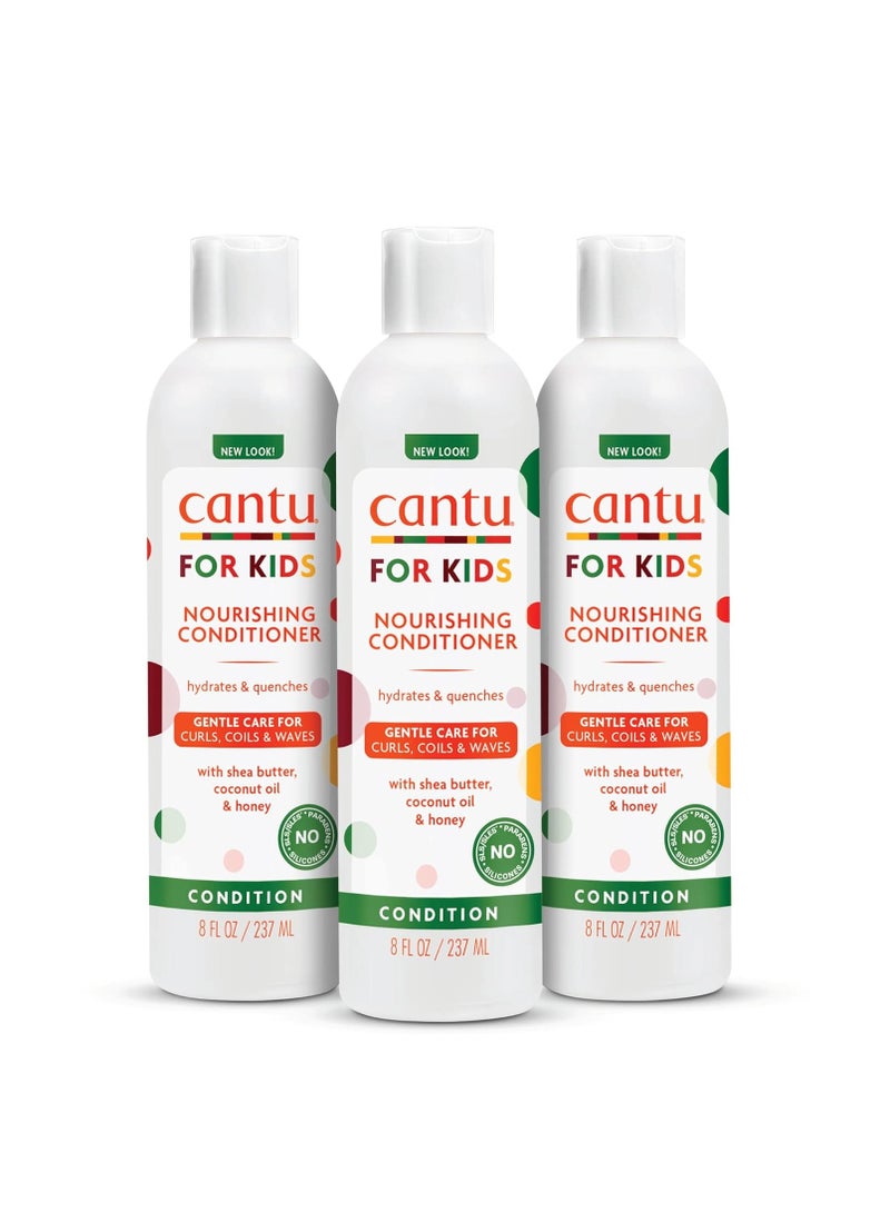 Cantu Care for Kids Nourishing Sulfate-Free Conditioner with Shea Butter, 8 fl oz (Pack of 3) (Packaging May Vary)  - Image 1