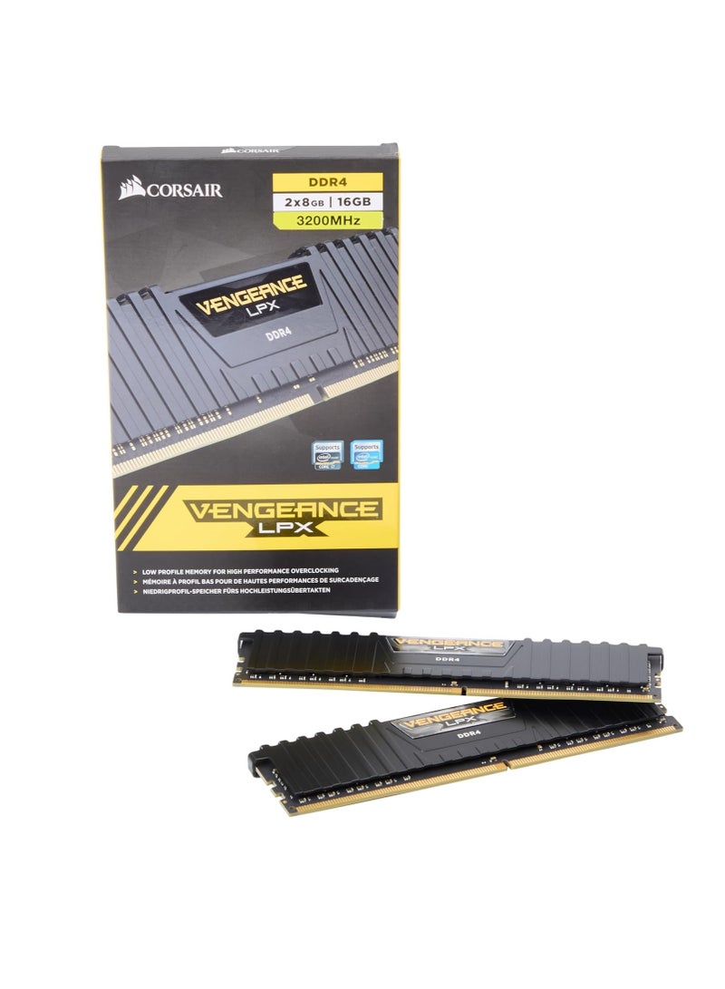 CORSAIR Vengeance LPX 16GB (2x8GB) DDR4 DRAM 3200MHz C16 Desktop Memory Kit - Black (CMK16GX4M2B3200C16)  - Image 4