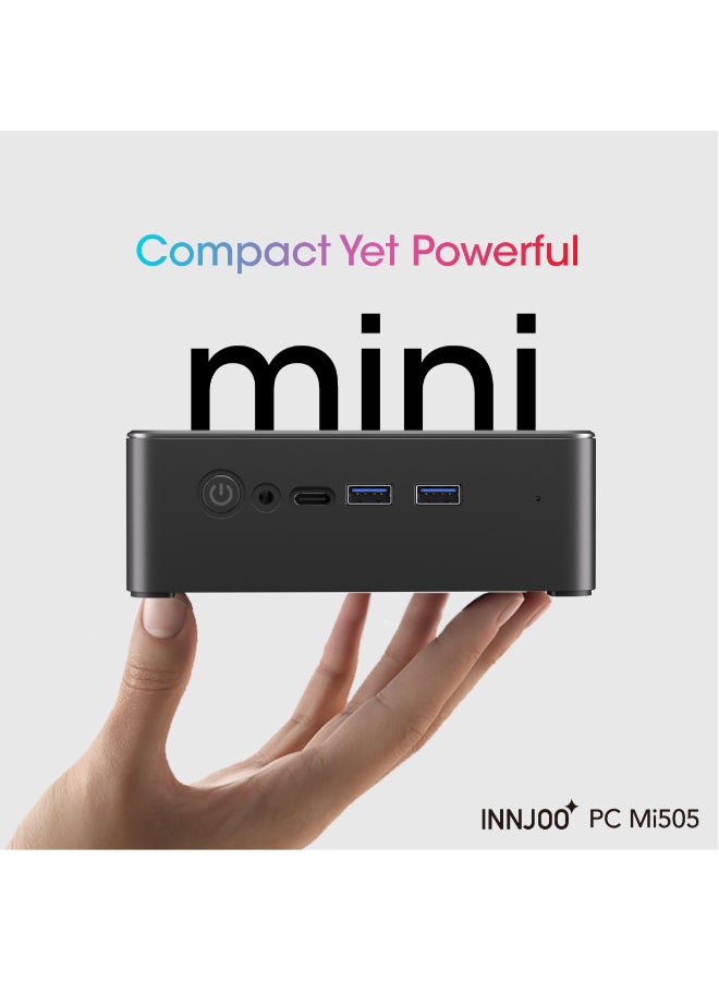 InnJoo - Mini PC With Core i3-5005U Processor/8GB RAM/256GB SSD/Intel HD Graphics 5500/Windows 11 Home Black - Image 1