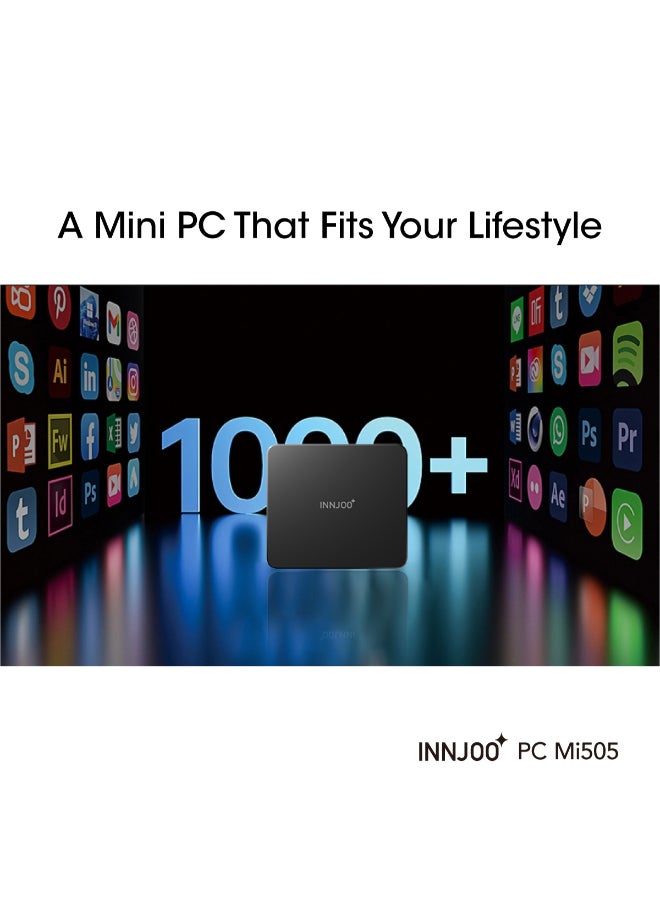 InnJoo - Mini PC With Core i3-5005U Processor/8GB RAM/256GB SSD/Intel HD Graphics 5500/Windows 11 Home Black - Image 1
