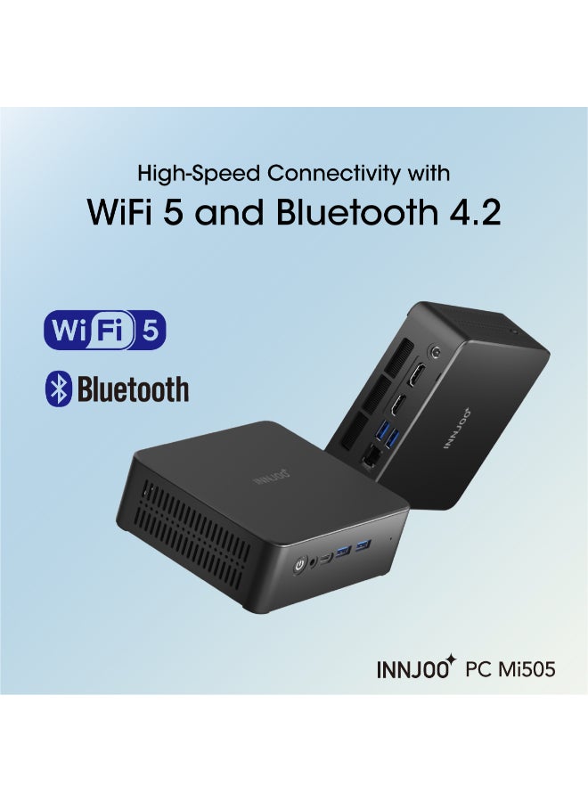 InnJoo - Mini PC With Core i3-5005U Processor/8GB RAM/256GB SSD/Intel HD Graphics 5500/Windows 11 Home Black - Image 1