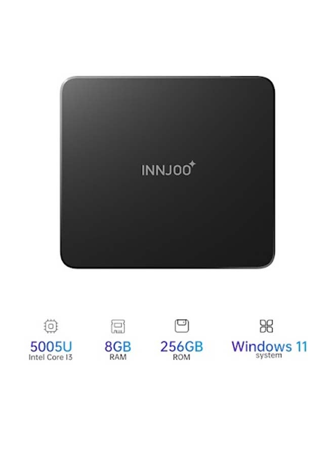 InnJoo - Mini PC With Core i3-5005U Processor/8GB RAM/256GB SSD/Intel HD Graphics 5500/Windows 11 Home Black - Image 1