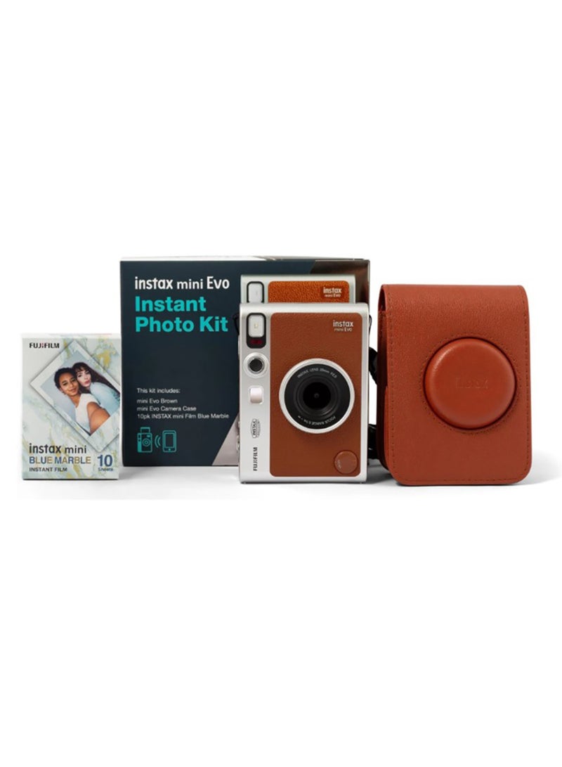 FUJIFILM Instax Mini EVO Instant Photo Kit (Brown) - Image 1