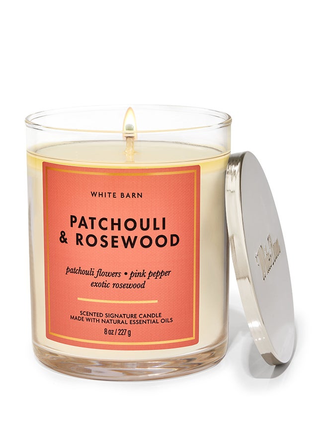 باث آند بودي وركس - Patchouli And Rosewood Signature Single Wick Candle - Image 1