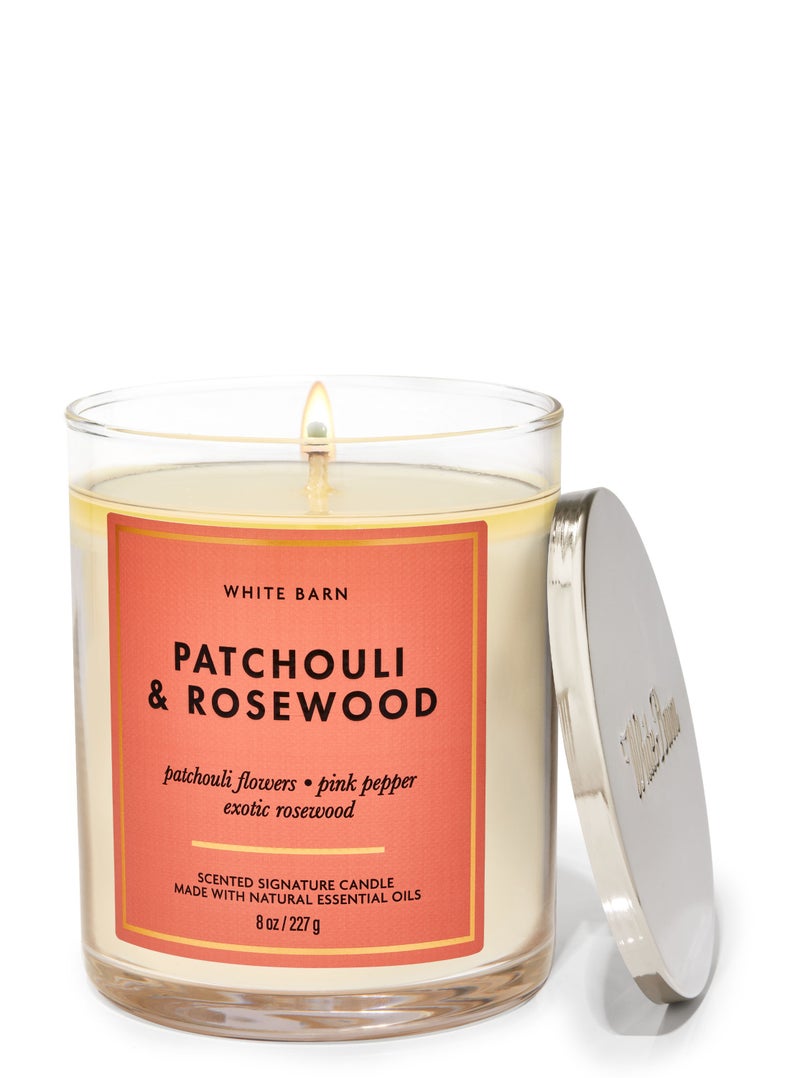 باث آند بودي وركس - Patchouli And Rosewood Signature Single Wick Candle - Image 1